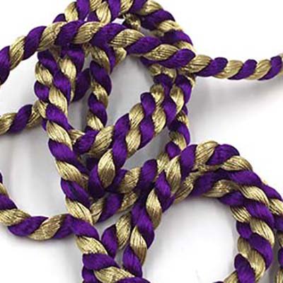 Purple & Gold 4MM Torsade