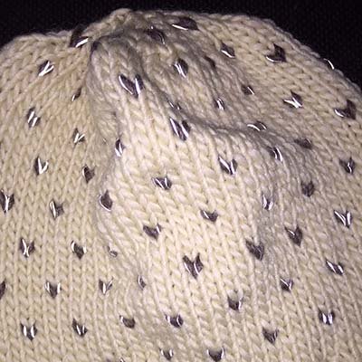Reflective Yarn in duplicate stitch