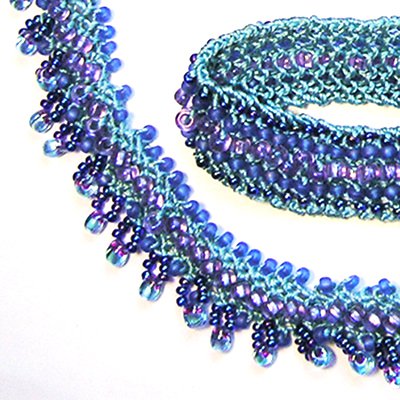Bead knitting with Silk Serica, by Brenda Franklin
