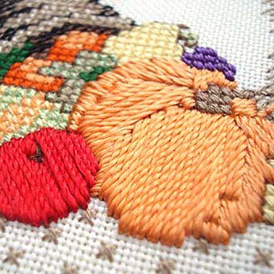 Kreinik Silk Serica in satin stitch