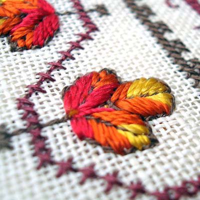 Kreinik Silk Serica leaves