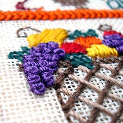 Use Silk Serica for any specialty stitch (like French Knots for grapes)