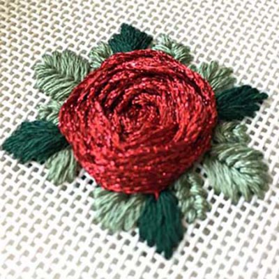 Spider Web Rose with Kreinik thread