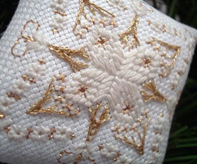 Fun stitches and classic gold thread