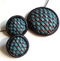 Woven Polymer Clay Pendant and Earrings