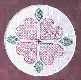 Pink Hearts, Blackwork Style