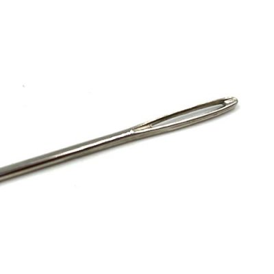 A long, blunt-point needle with a large eye