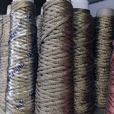 Kreinik 3/8" Trim in pewter looks like chainmail