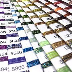 Kreinik Metallic Color Card shows #16 Braid colors