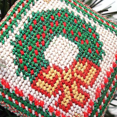 Needlepoint Wreath Ornament