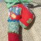 Crazy Quilt Candy Cane Ornament