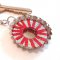 Made with Kreinik RibbonPeppermint Twist Pendant/Keychain 