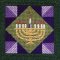 Stitch Guide for Quilt Block Menorah Painted Canvas