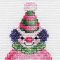 Cute clown cross stitch with Kreinik threads
