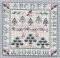 Miniature Silk Gauze Christmas Sampler