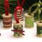 Wooden spool Christmas ornaments